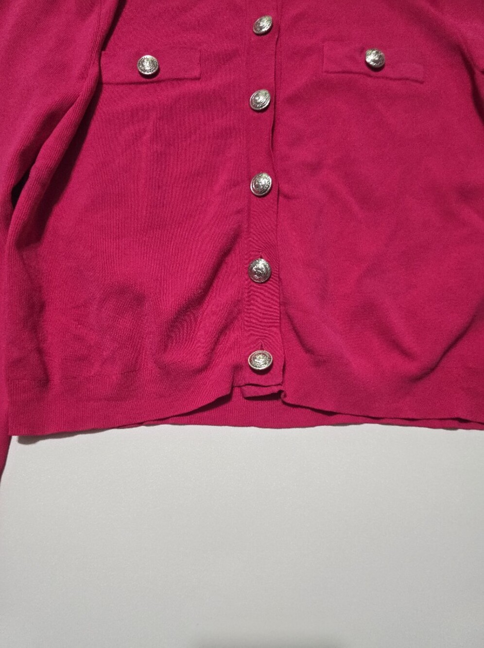 L'agence Toulouse Cropped Cardigan Top Crew Neck Long Sleeves Size L - Picture 3 of 13